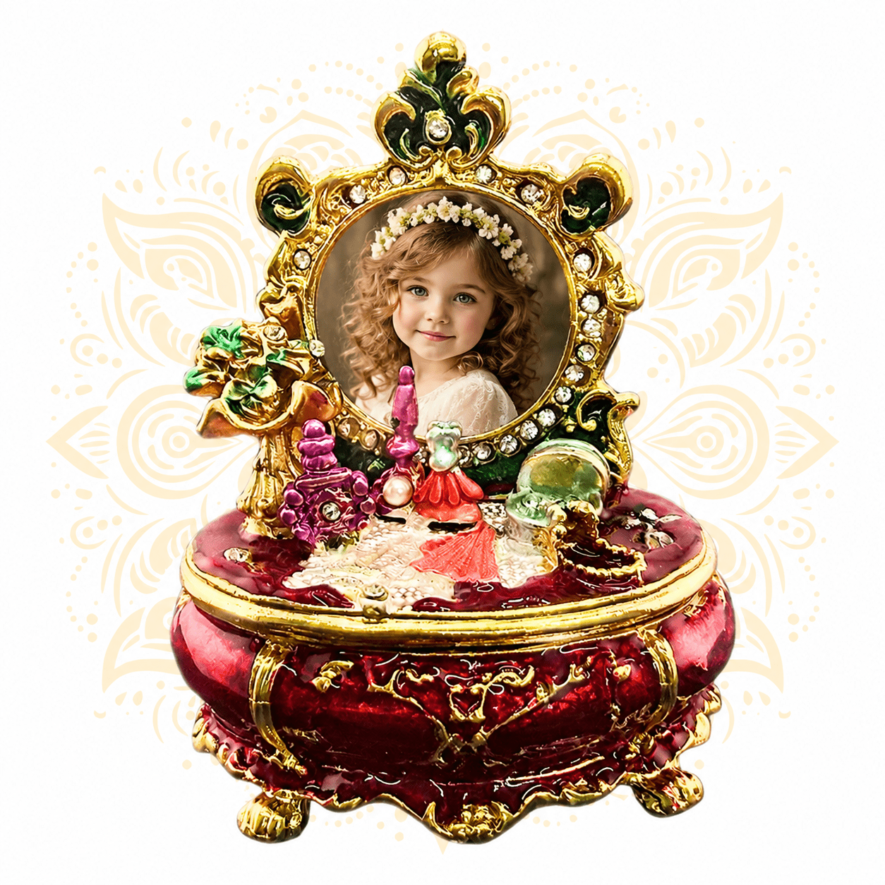 Decorative Metal Trinket Box with Photo Frame - Matchless Gifts