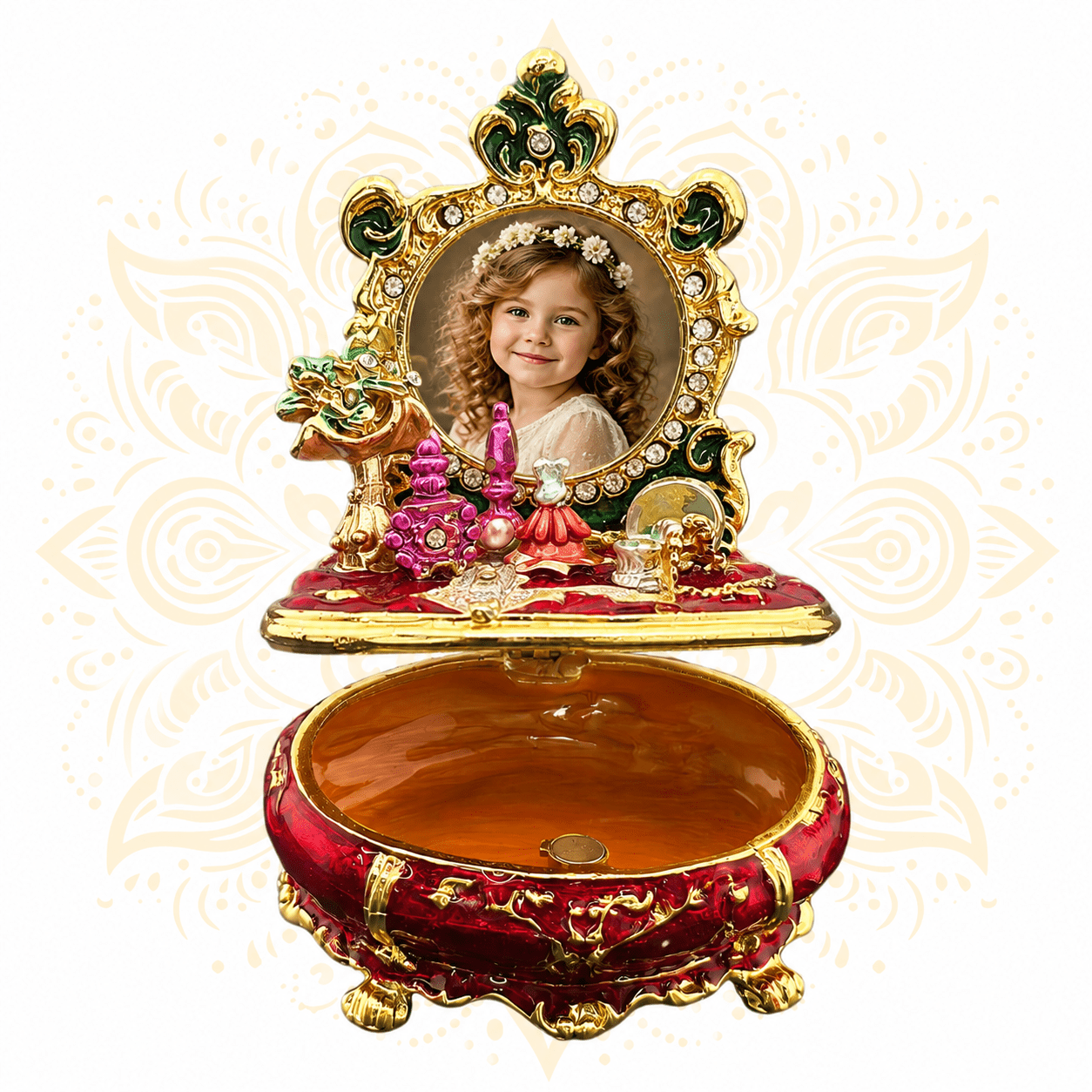 Decorative Metal Trinket Box with Photo Frame - Matchless Gifts