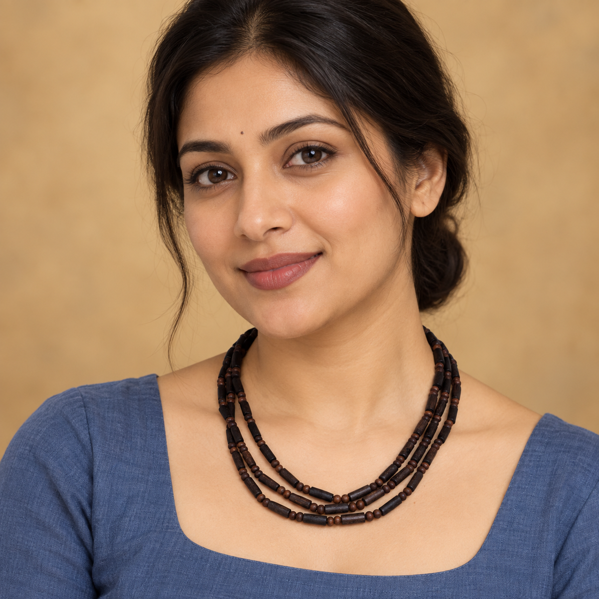 Tulasi Kanthi Mala- Brown 3 Rounds Small 50"