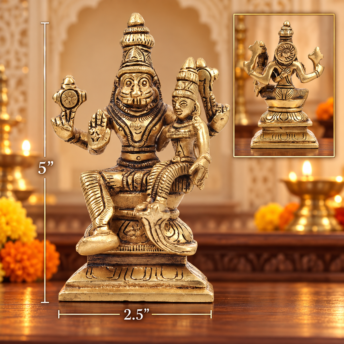 Brass Lakshmi Narasimha 5"