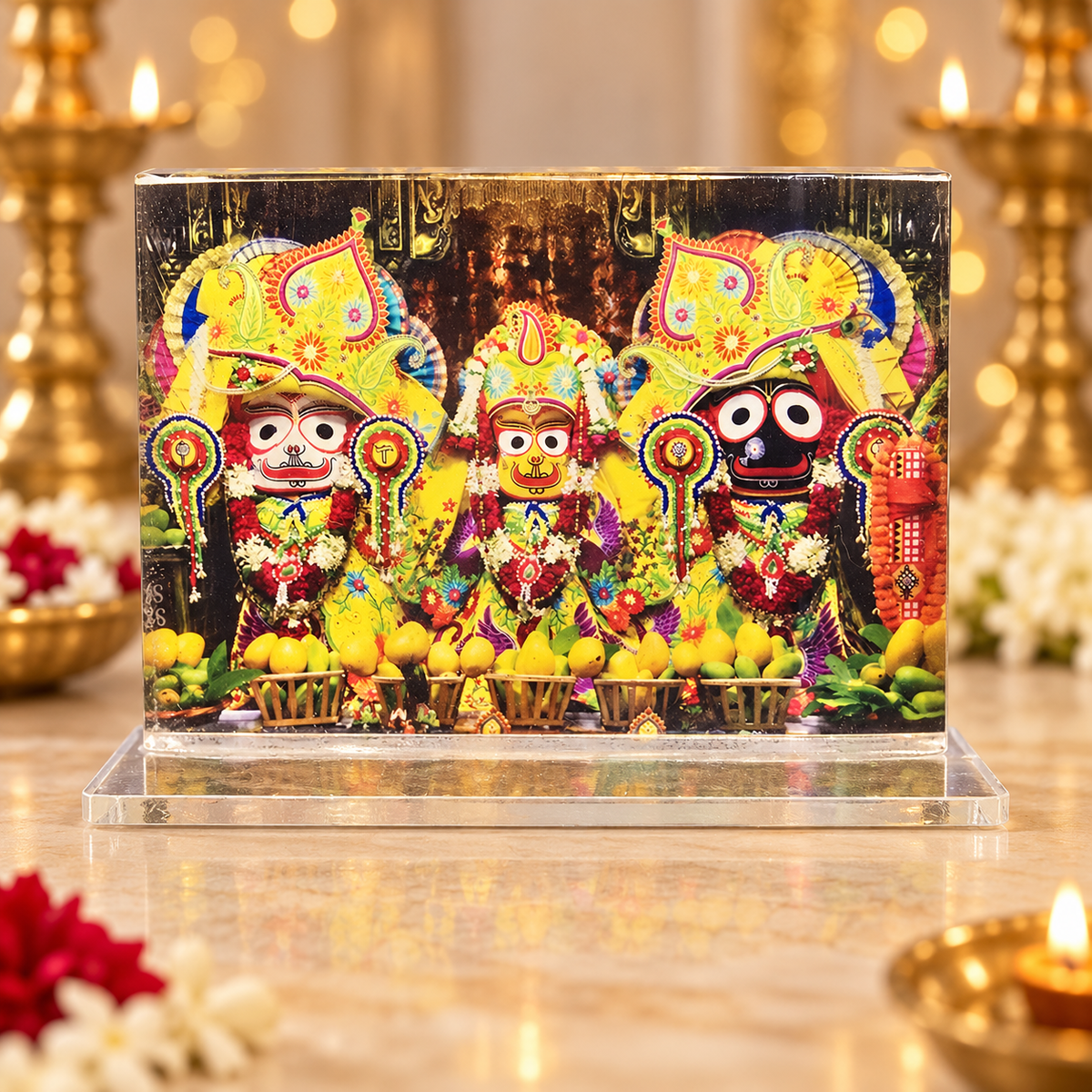 Acrylic Jagannath Balabhadra Subhadra Photo Stand – Choose Your Favorite
