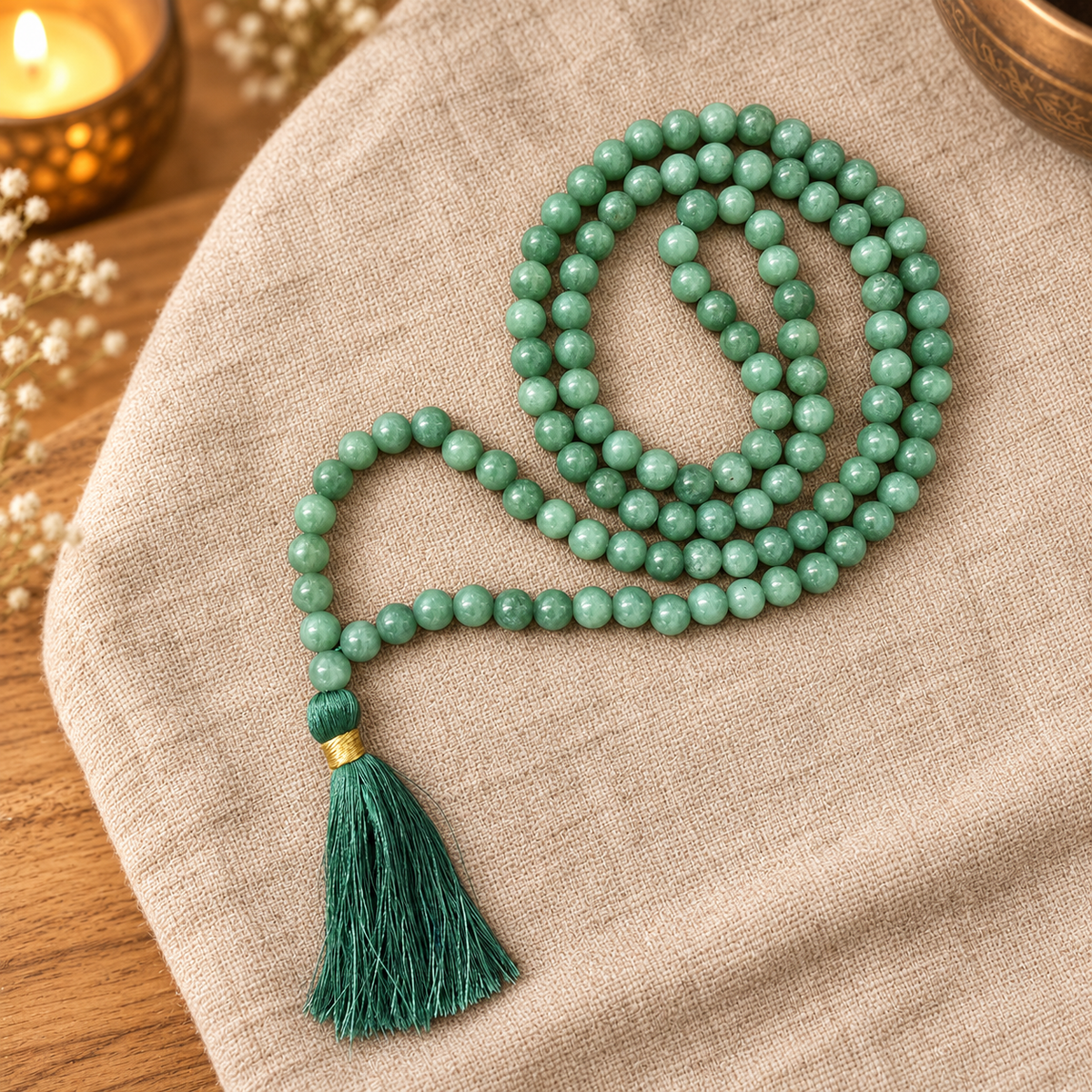 Natural Stone Japa Mala w/ 108 Beads 16"