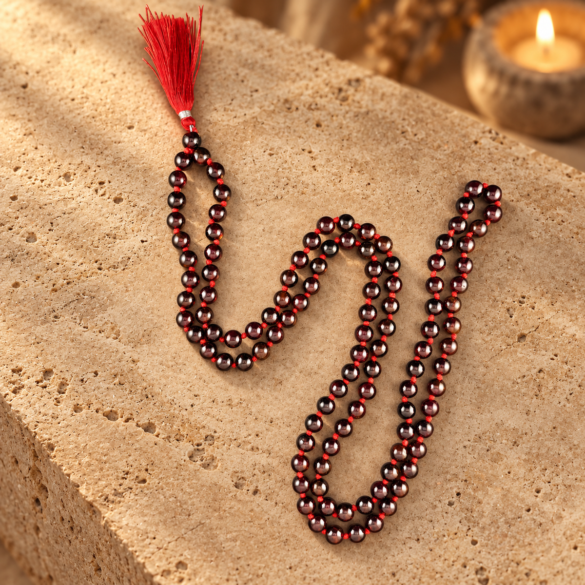 Natural Stone Japa Mala w/ 108 Beads 16"