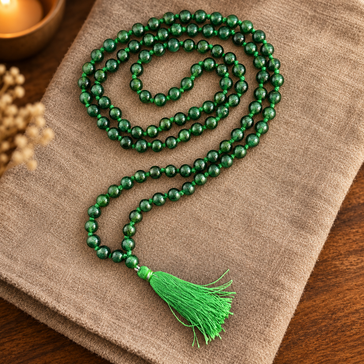 Natural Stone Japa Mala w/ 108 Beads 16"
