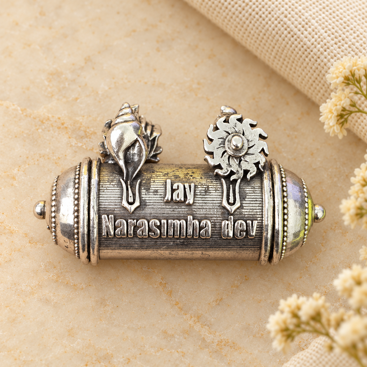 925 Sterling Silver Jay Narasimha Dev Kavach – Two Sizes