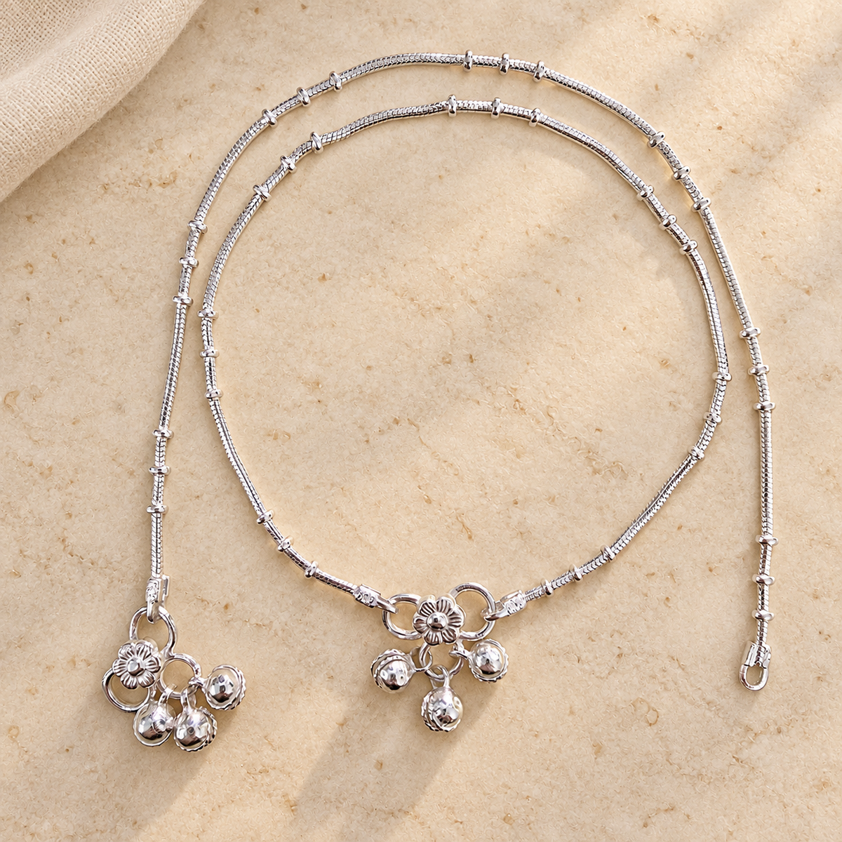 925 Sterling Silver 925 Sterling Silver Anklet | Traditional Indian Jewelry 10"