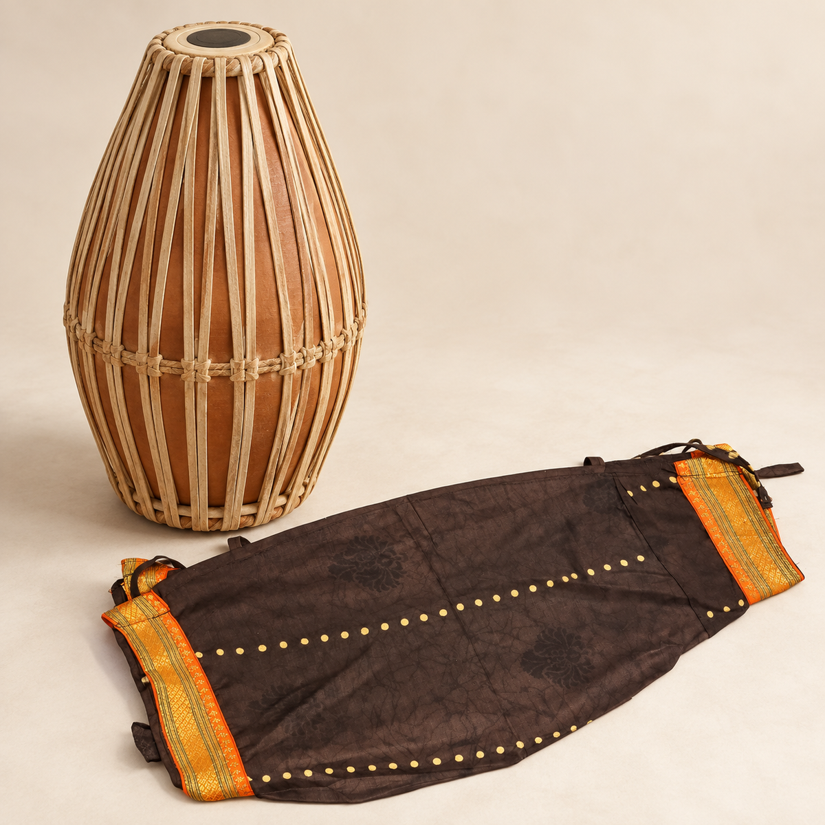 Patterned Mridanga Cover – 21" | Fits All Adult Clay Mridangas