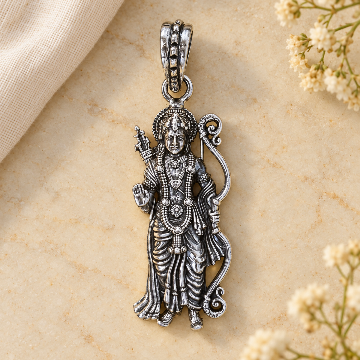 925 Sterling Silver Lord Rama Pendant