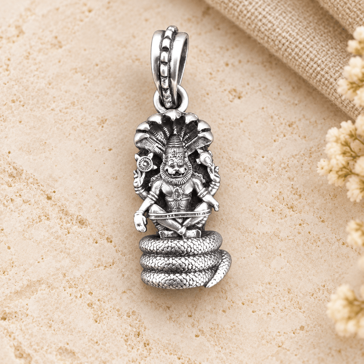 925 Sterling Silver Narasimha Pendant - Matchless Gifts