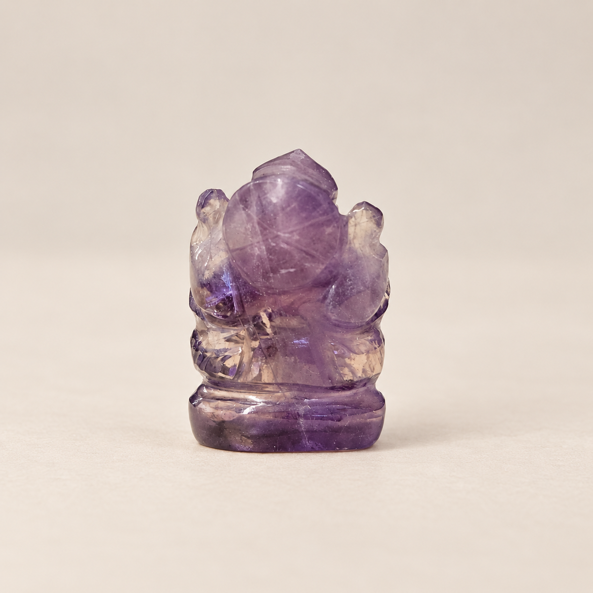 Hand Carved Amethyst Pocket Ganesh - Choose your size