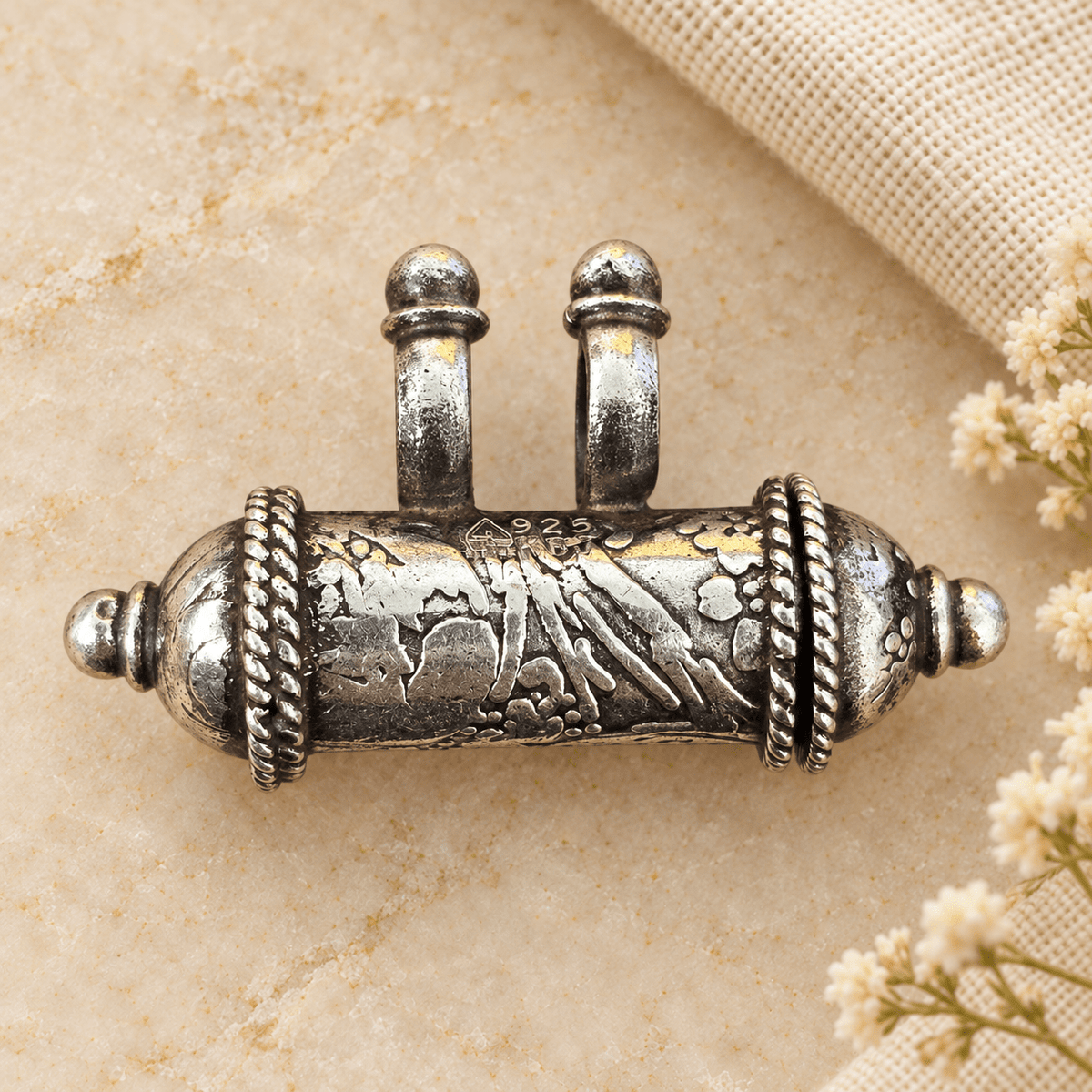 925 Sterling Silver Narasimha Kavach Carved - Matchless Gifts
