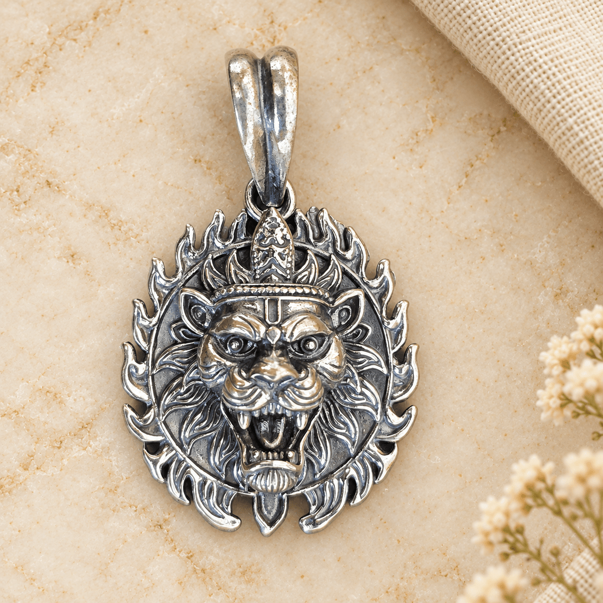 925 Sterling Silver Ugra Narasimha Pendant - Matchless Gifts