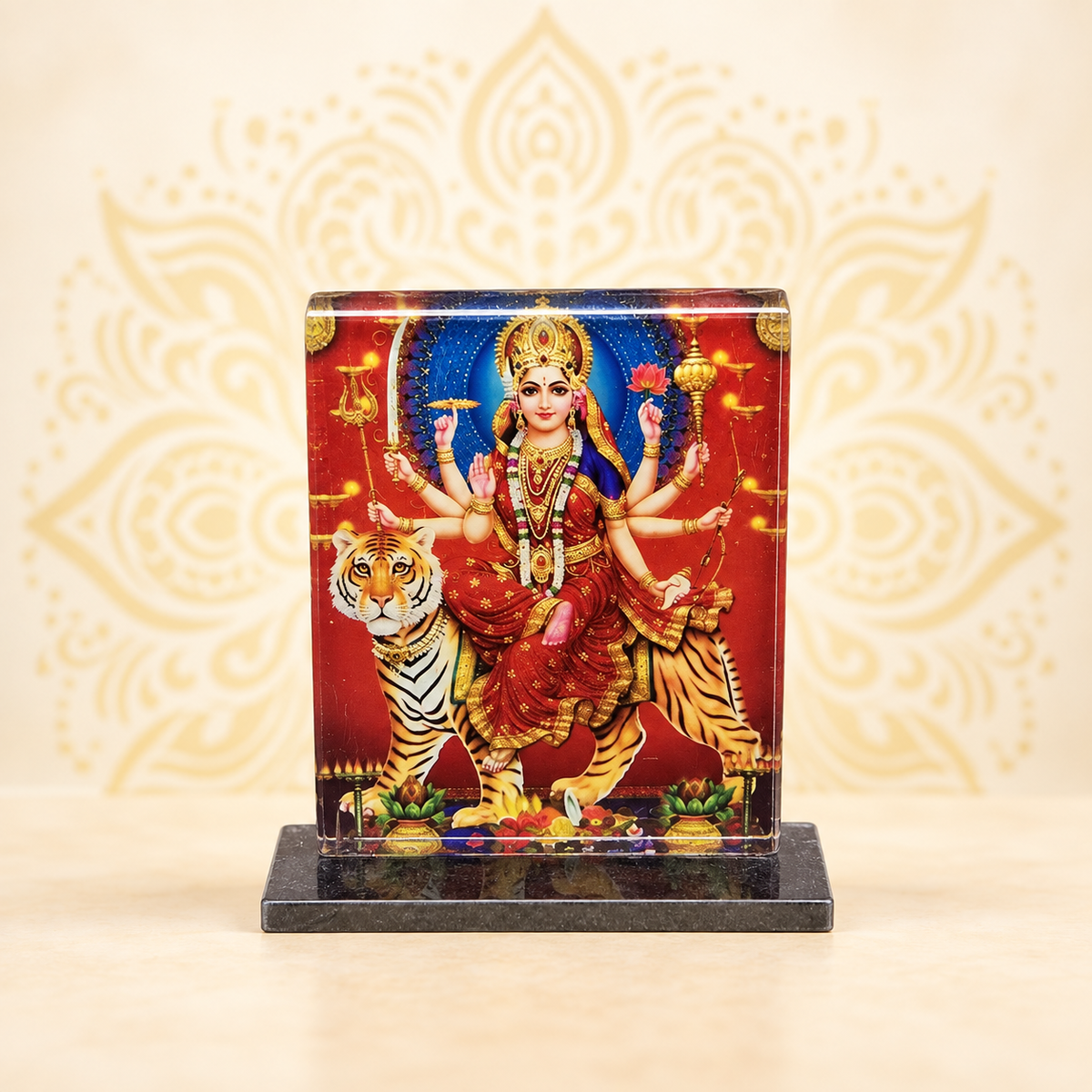 Acrylic Durga Mata Photo Stand – Choose Your Size