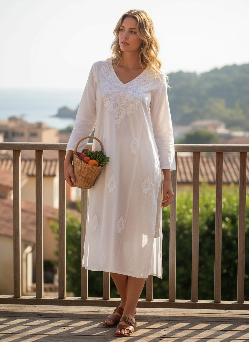 Kurti Semi Long Embroidery - Matchless Gifts