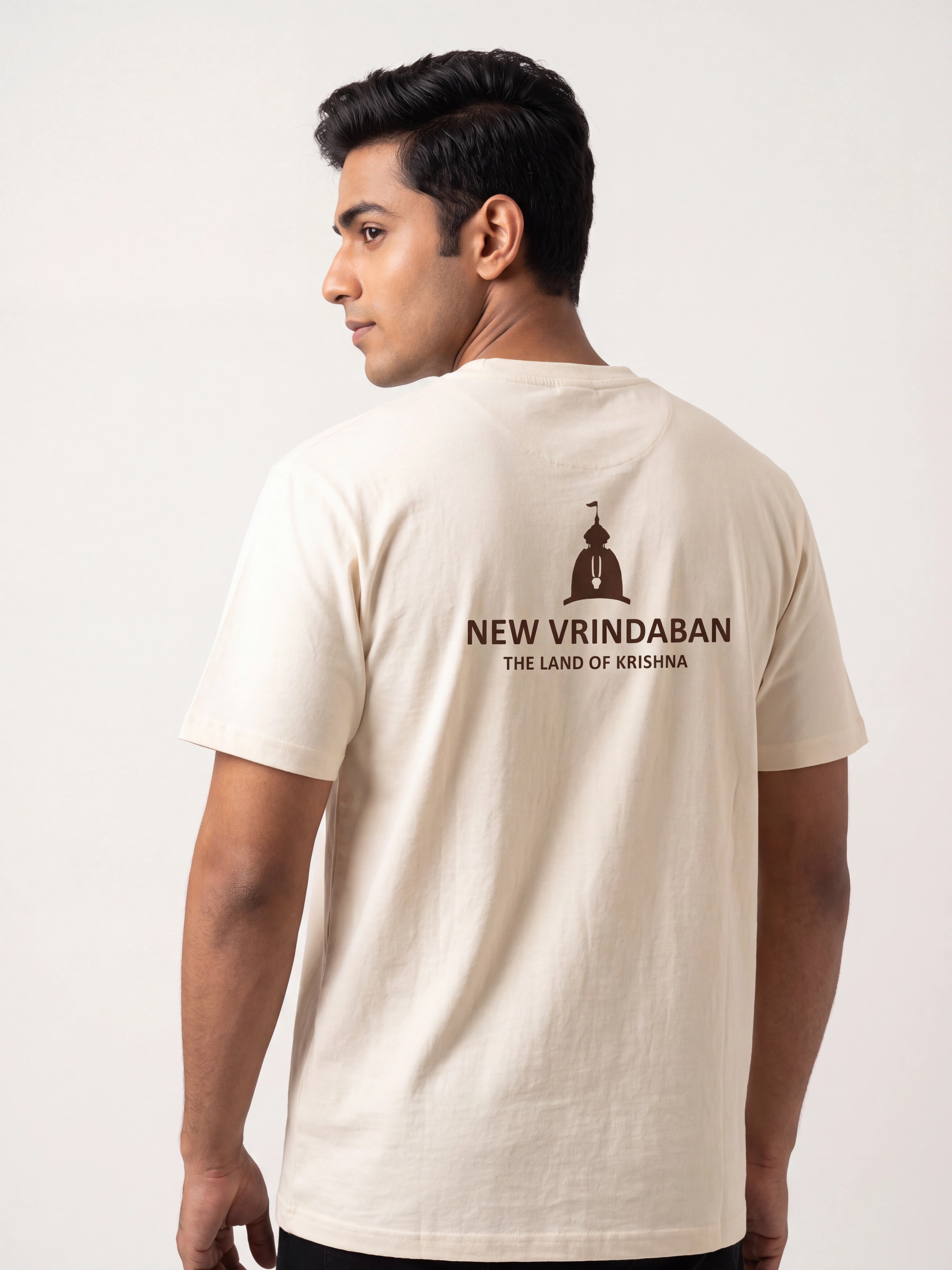 Mantra Beads Cotton T-Shirt | New Vrindaban Devotional Graphic Tee