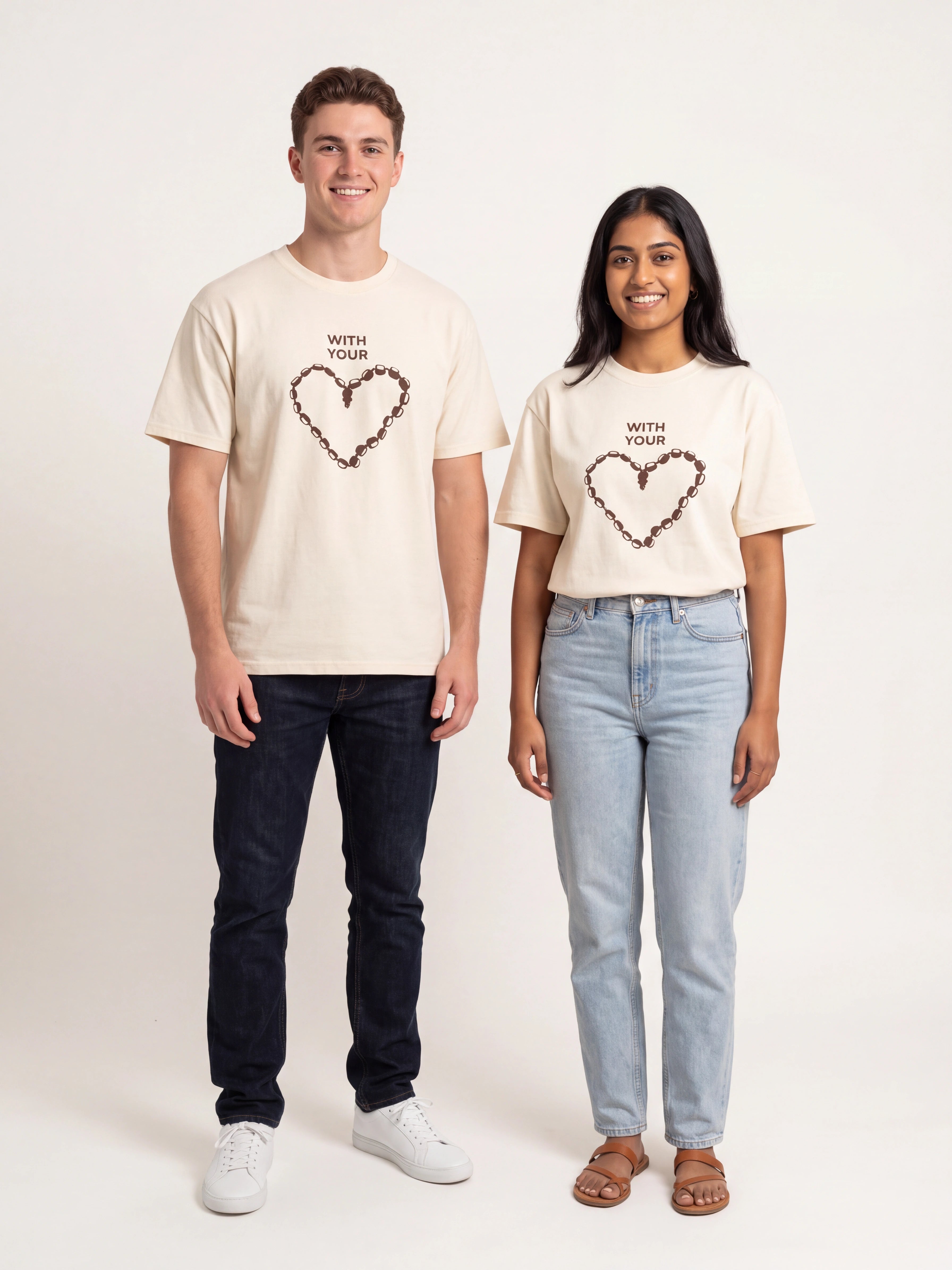 Mantra Beads Cotton T-Shirt | New Vrindaban Devotional Graphic Tee
