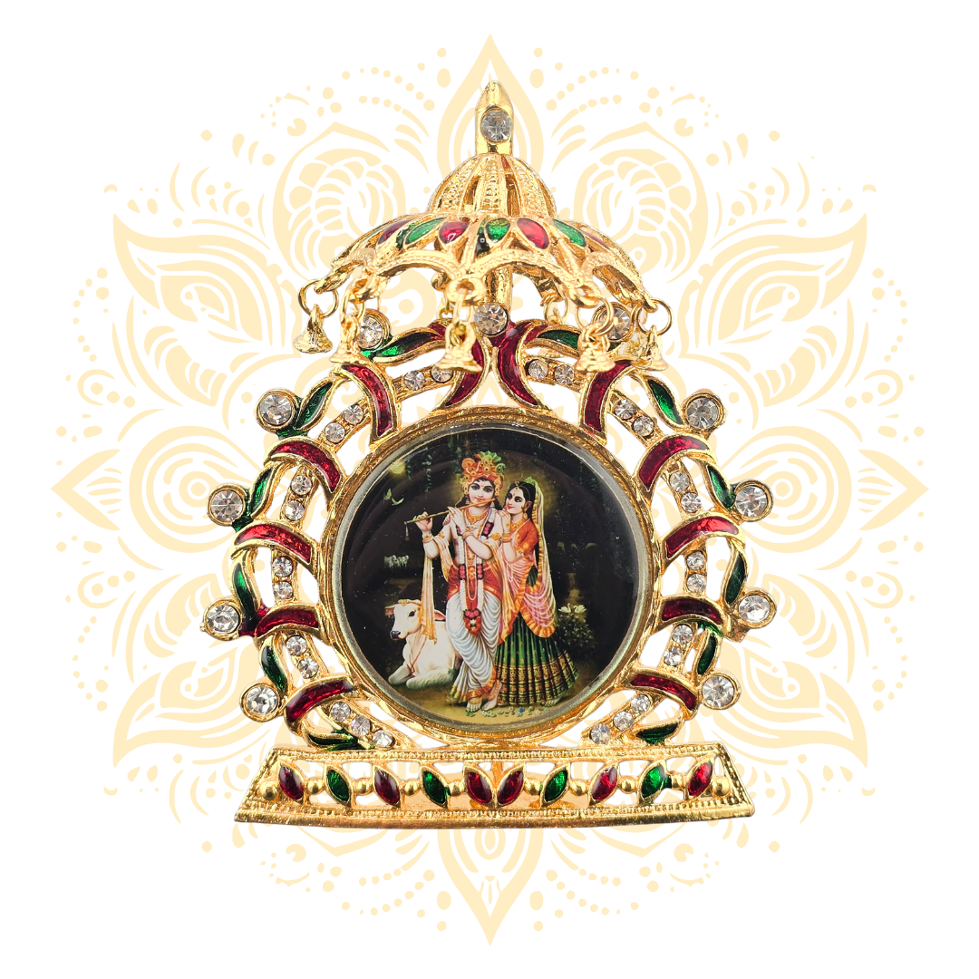 Bhakti Golden Metal Deity Mini Mandir Stand