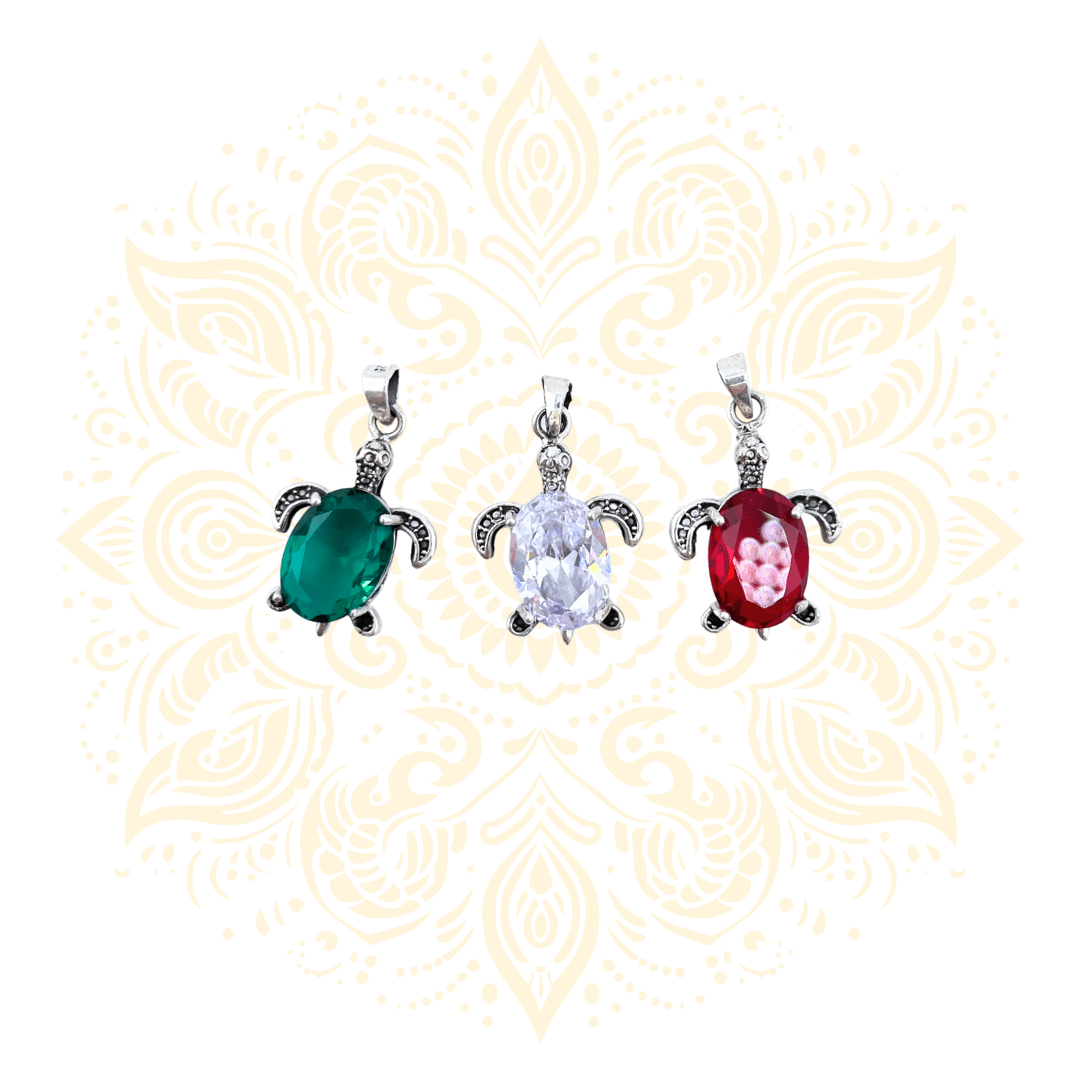 925 Sterling Silver Turtle Pendant w/ Zirconia - Matchless Gifts1