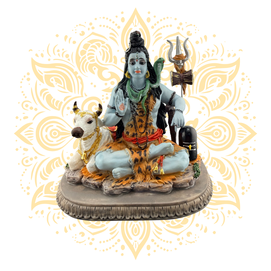 Polyresin Shiva & Nandi 6.5"