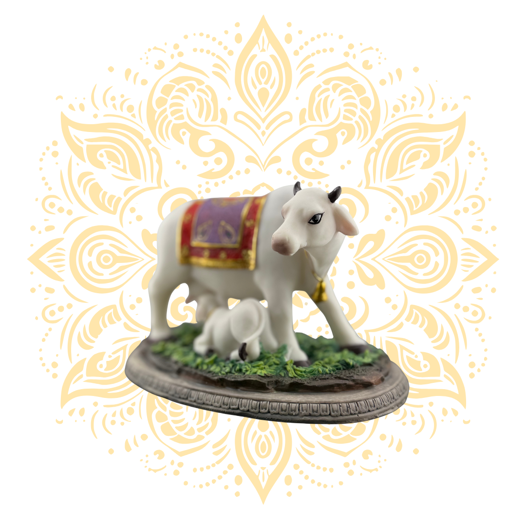 Polyresin Cow Calf White