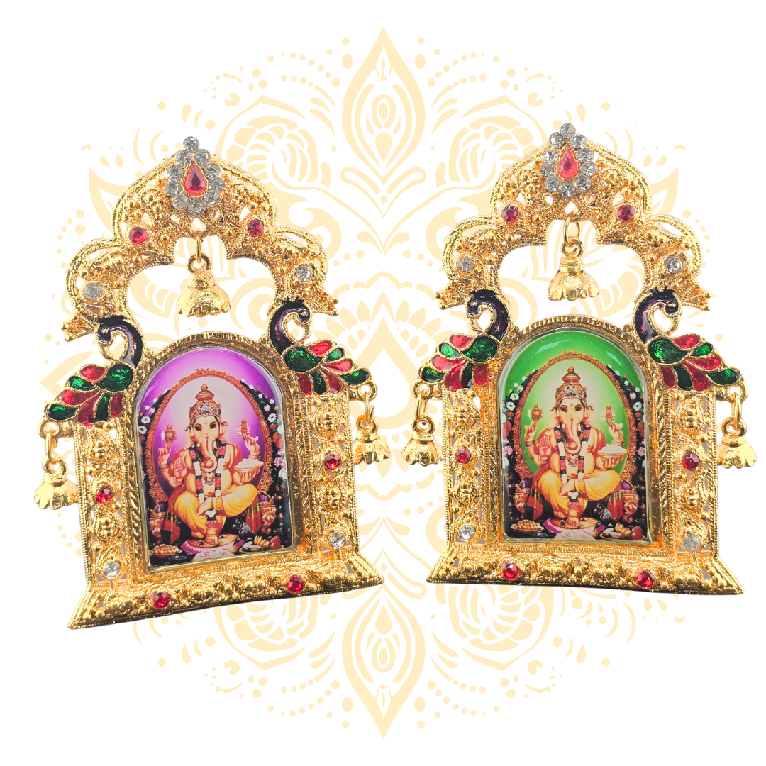 4 Inch Gold Mini Mandir Stand with Bells