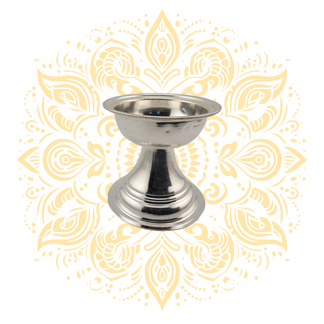 Silver Diya Oil Lamp 1.75" 15 Grams