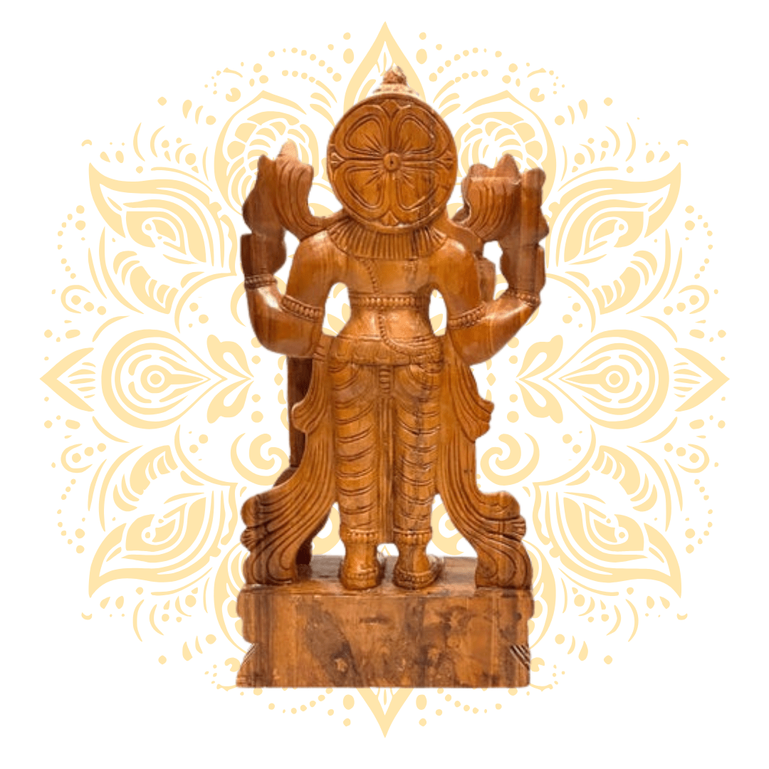 Hand-Carved Wooden Lord Vishnu Murti - Matchless Gifts3