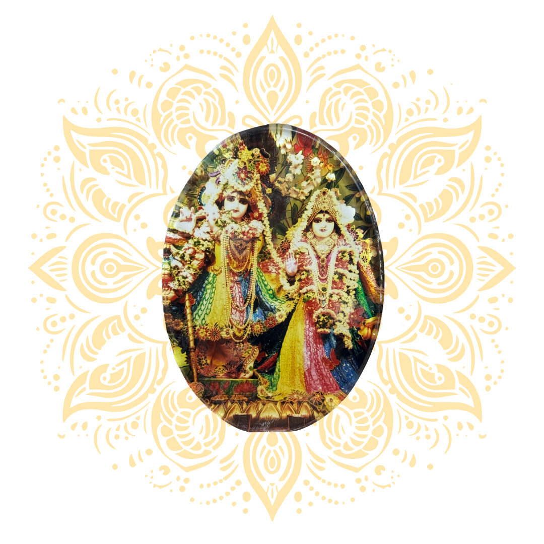 Acrylic Radha Krishna Oval 3.5" x 5" - Matchless Gifts5