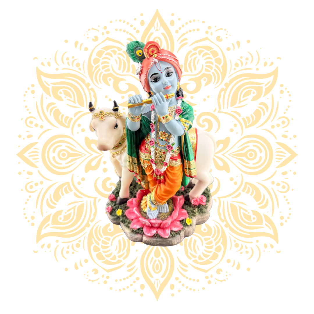 Polyresin Krishna Cow 10''