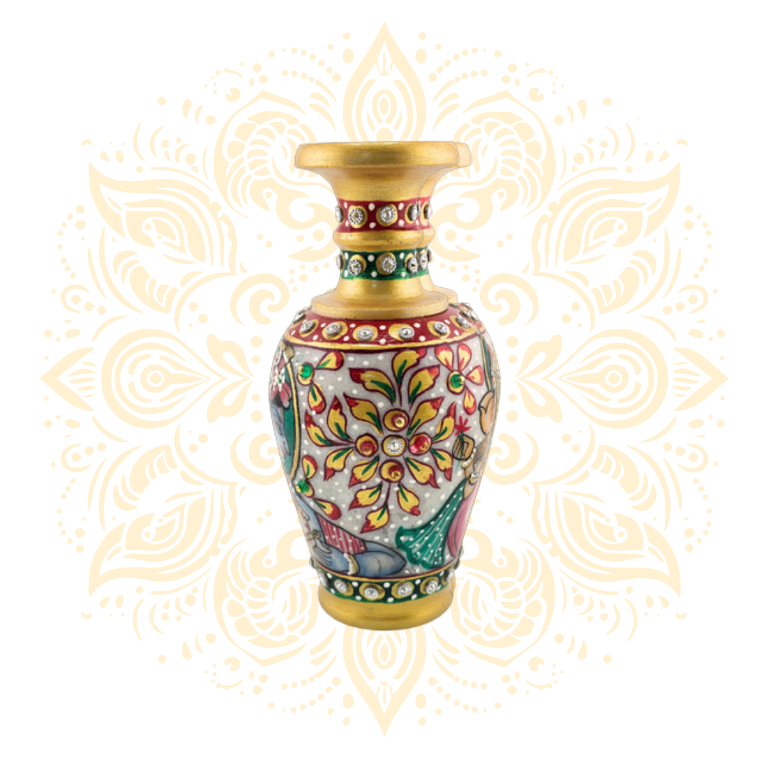 Hand-Painted Marble Vase 6"