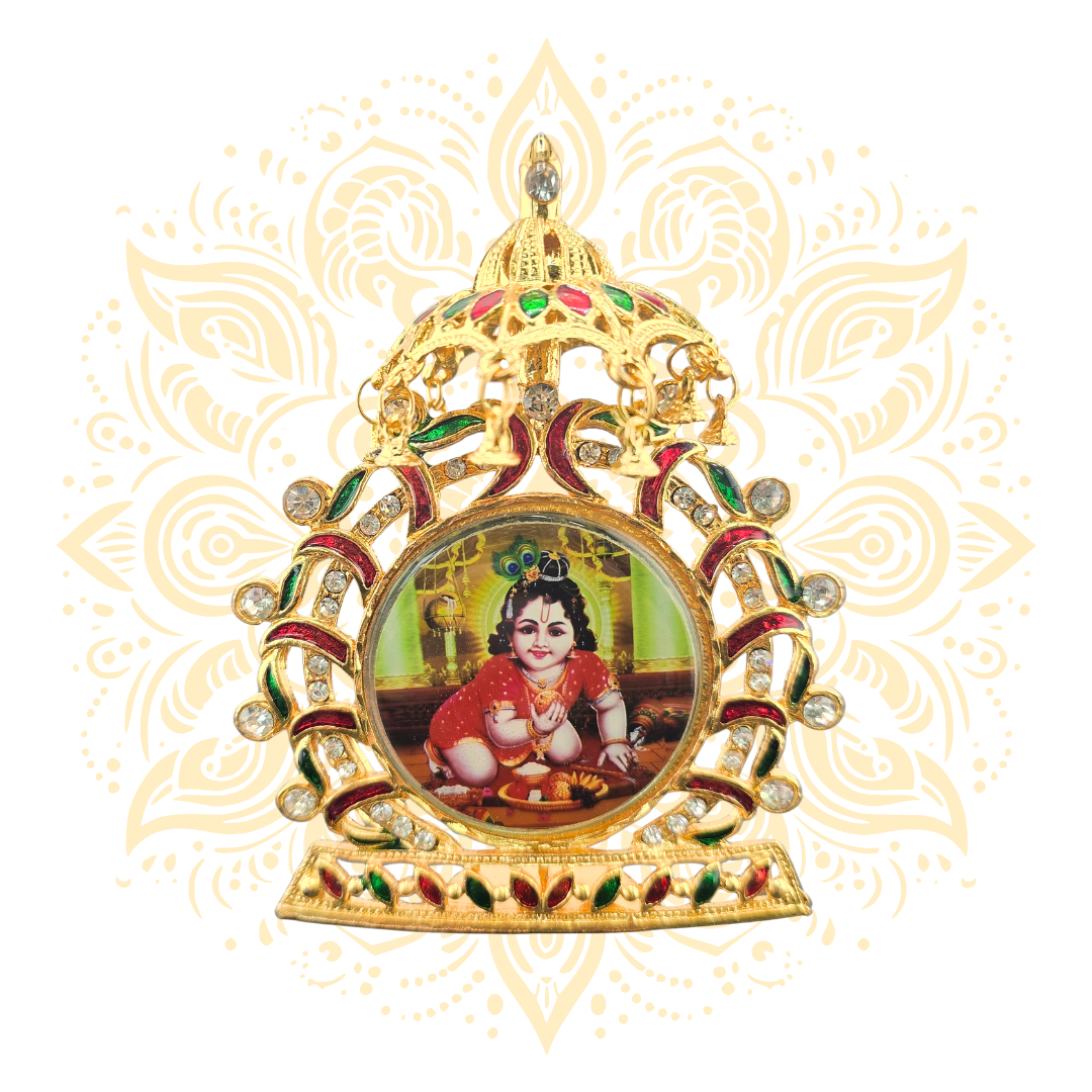 Bhakti Golden Metal Deity Mini Mandir Stand