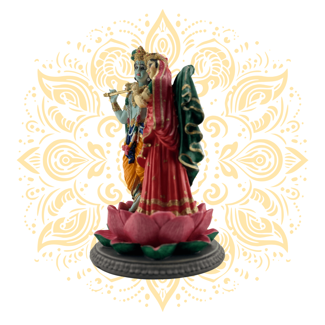 Polyresin Radha Krishna on Lotus - Matchless Gifts