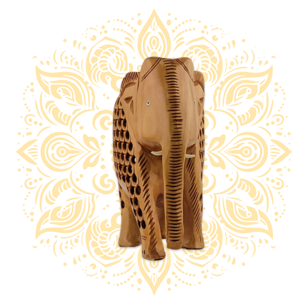 Wood Undercut Assorted Elephant 5"