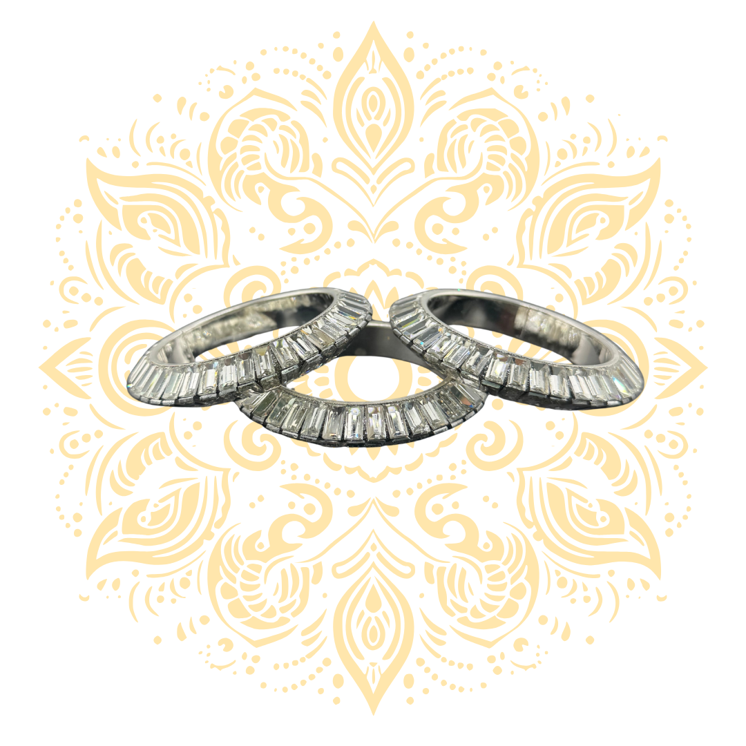 Women's White Mirror Bangles in 3 Sizes - Matchless Gifts