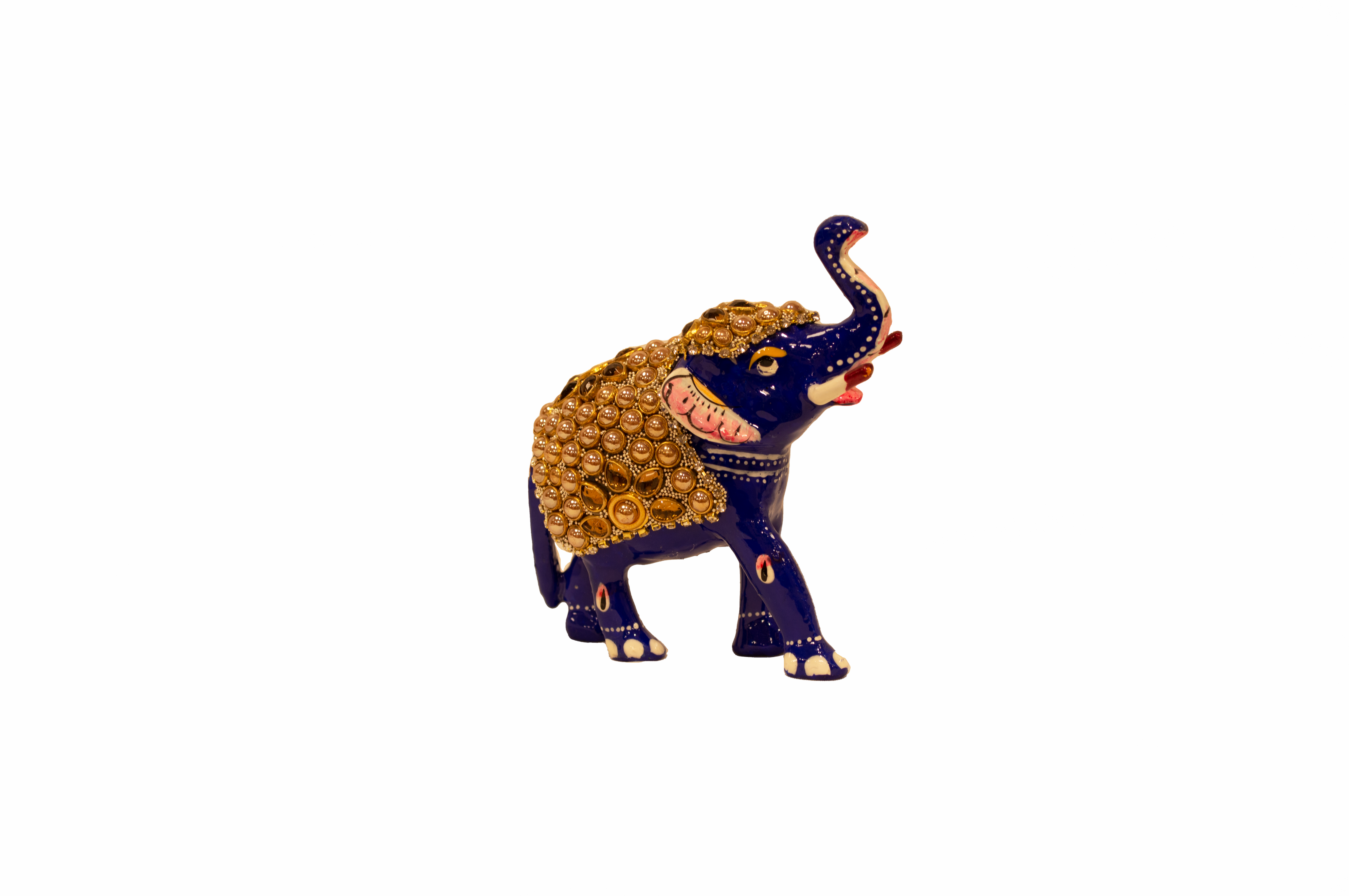 Meenakari Elephant w/ Raised Trunk – 4"