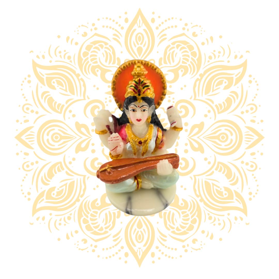 Polyresin Saraswati 4"