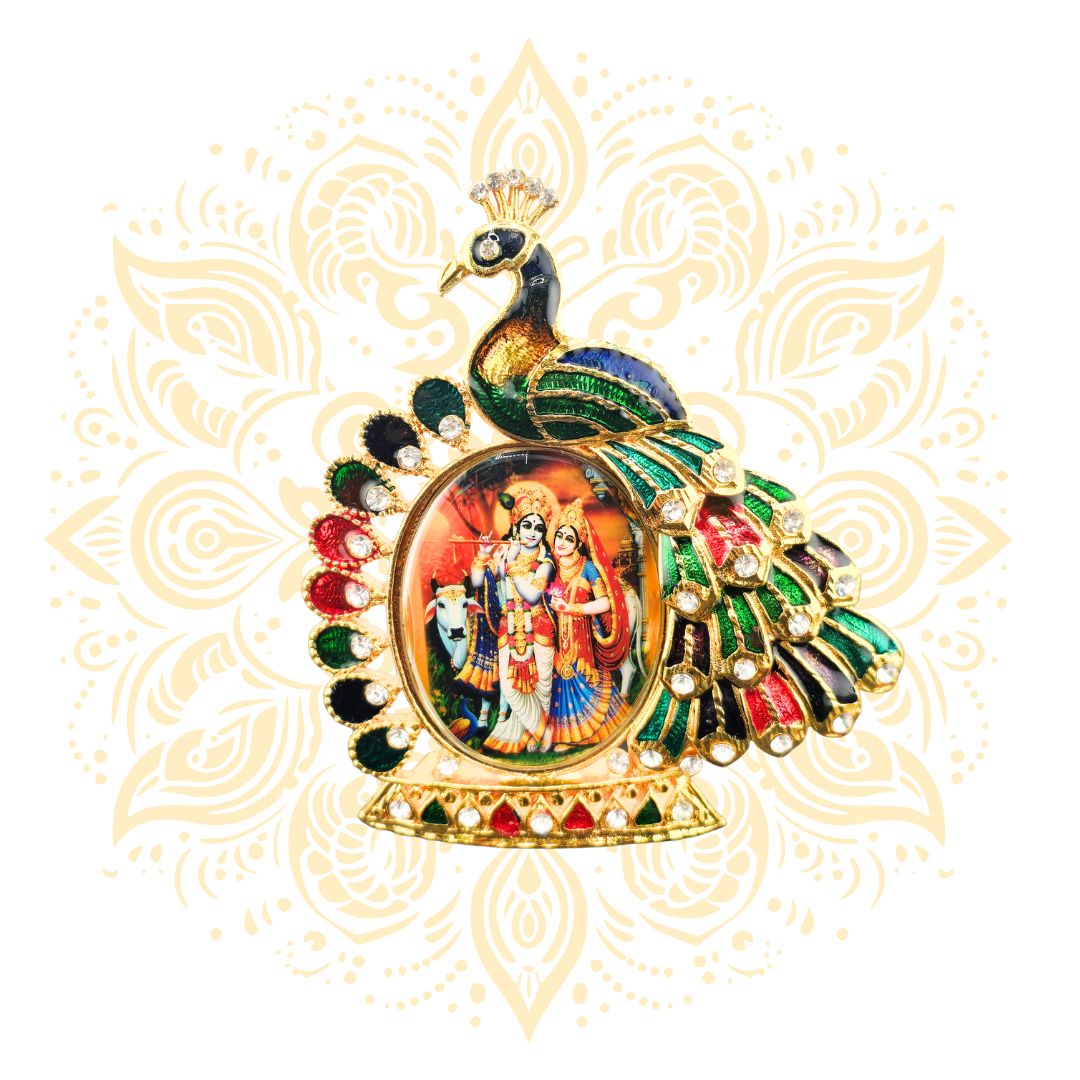 Peacock Shilp Mini Deity Stand - Matchless Gifts