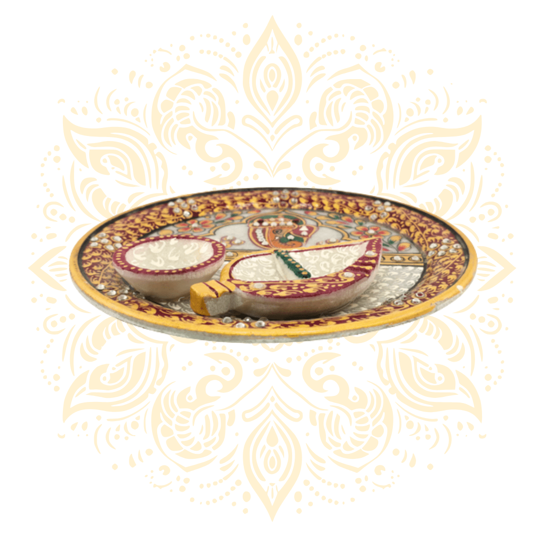 Marble Ganesh Plate 7" - Matchless Gifts