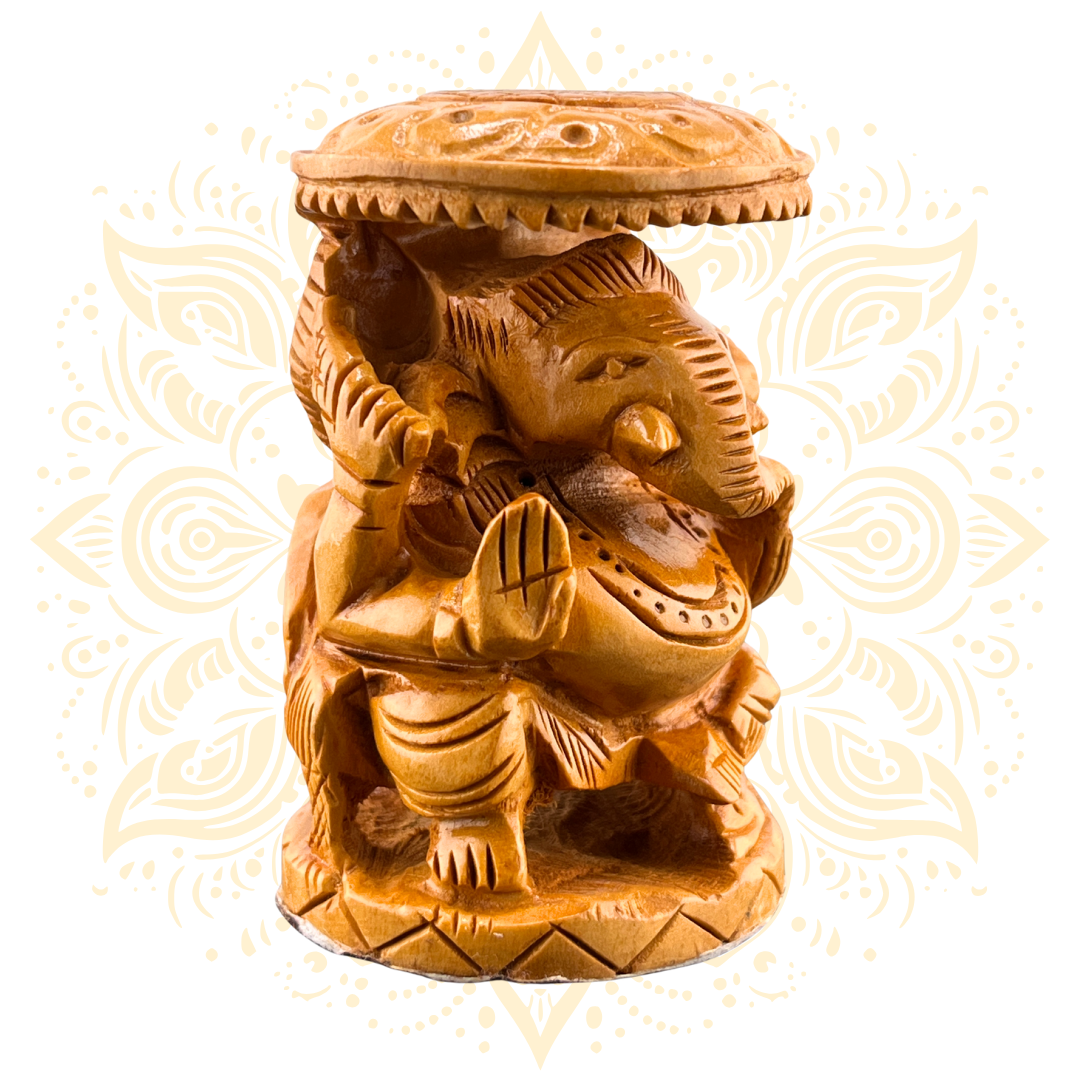 Wooden Chatari Ganesh 2.5''