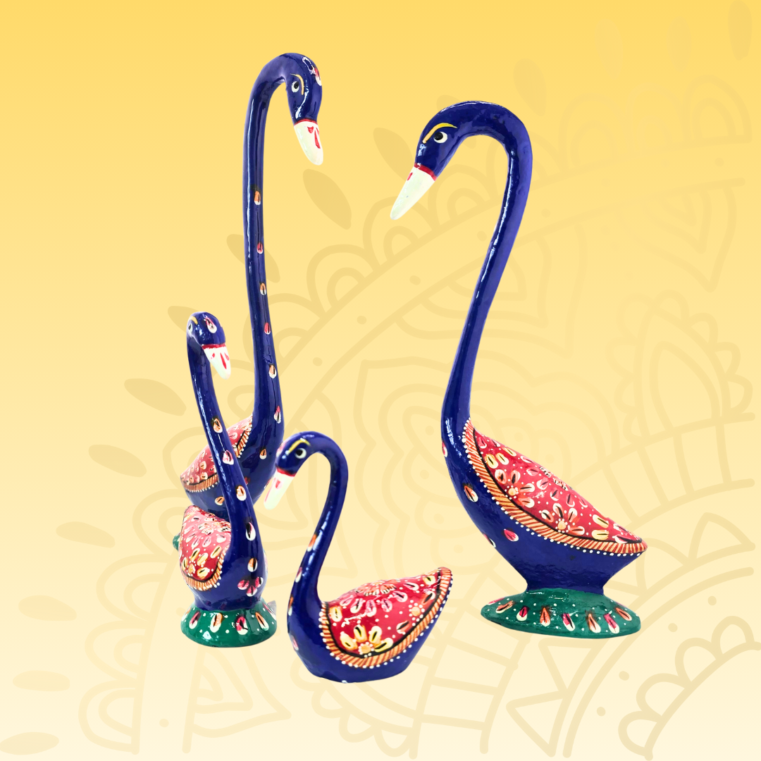 Hand Painted Aluminum Swan