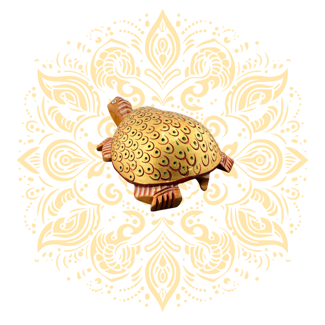 Wooden Painted Tortoise – 3" to 6"