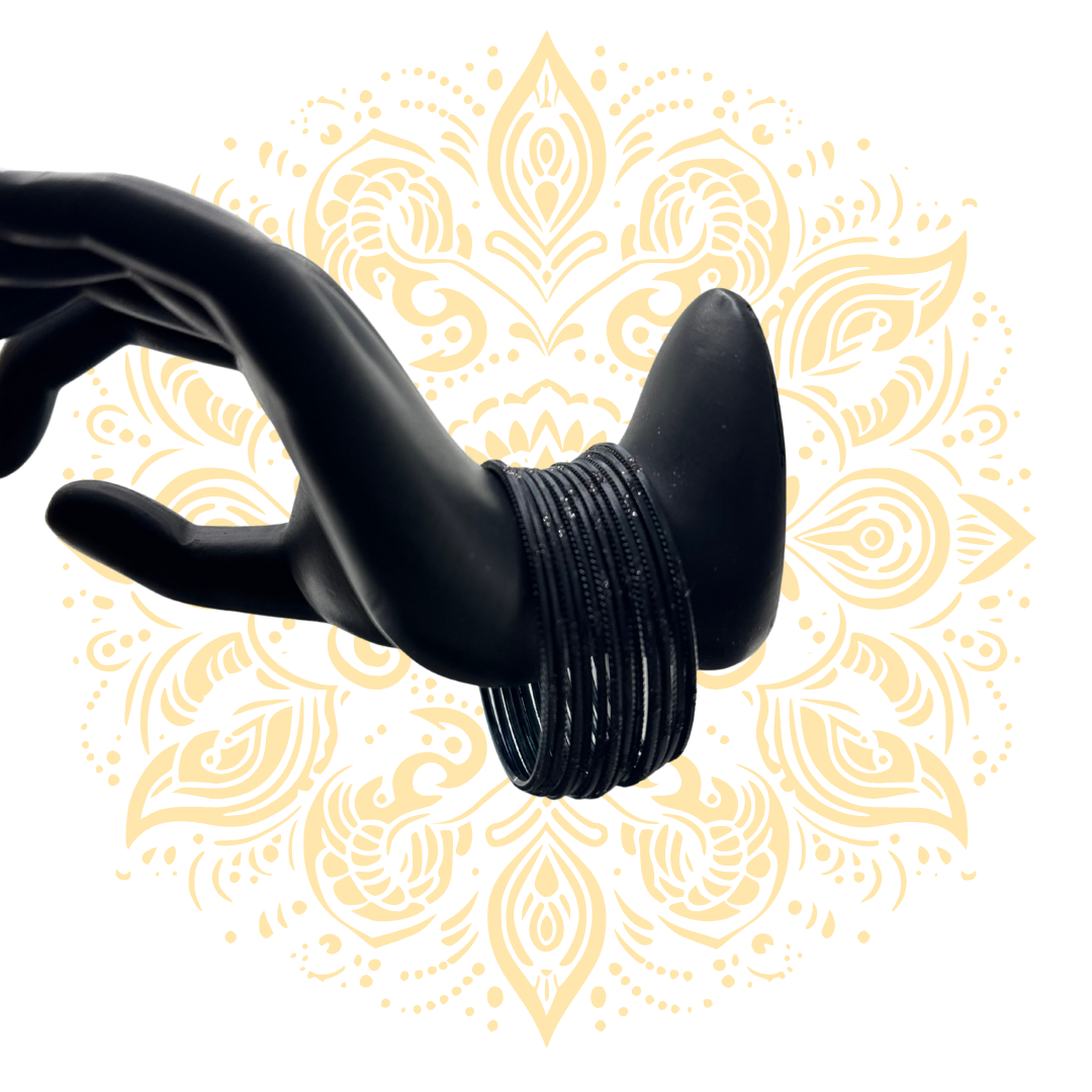 Women's Metallic Black Bangles - Matchless Gifts3