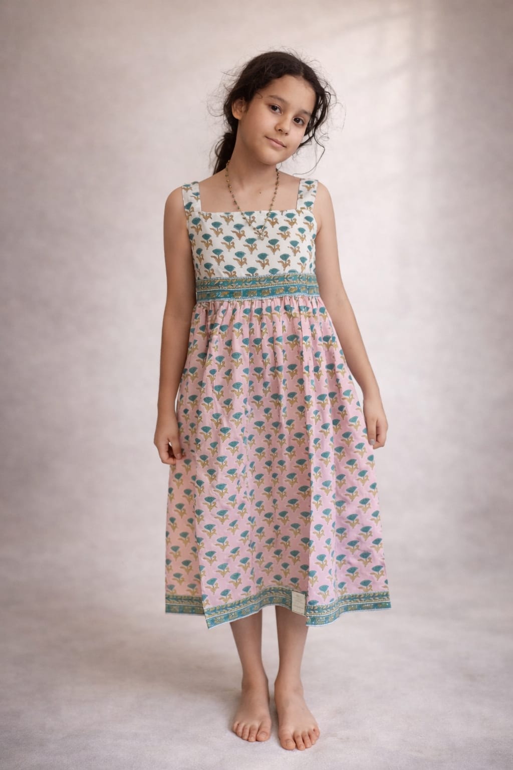 Cotton Short Sleeve Maxi - Dress