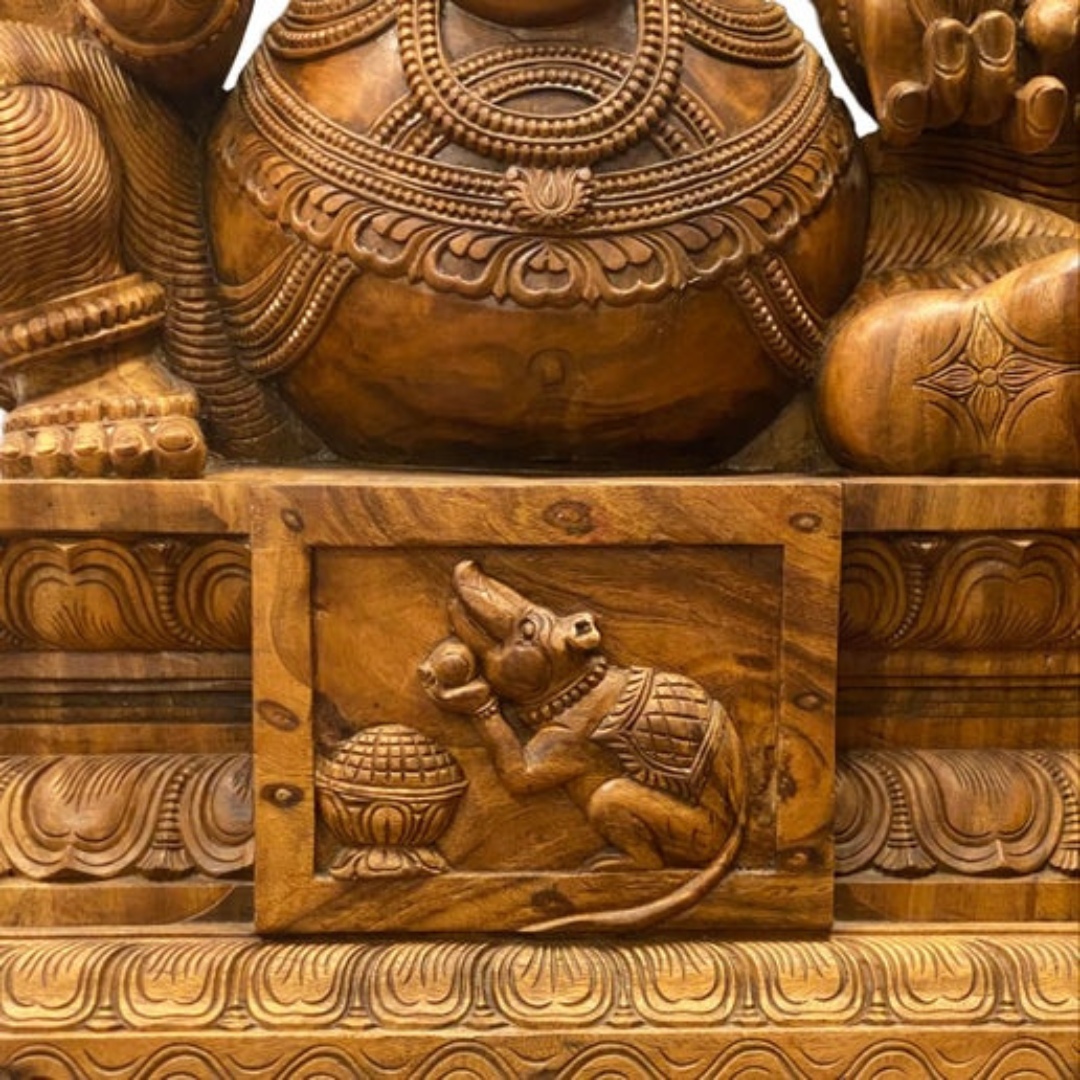 Handcrafted Wooden Ganesh 5'