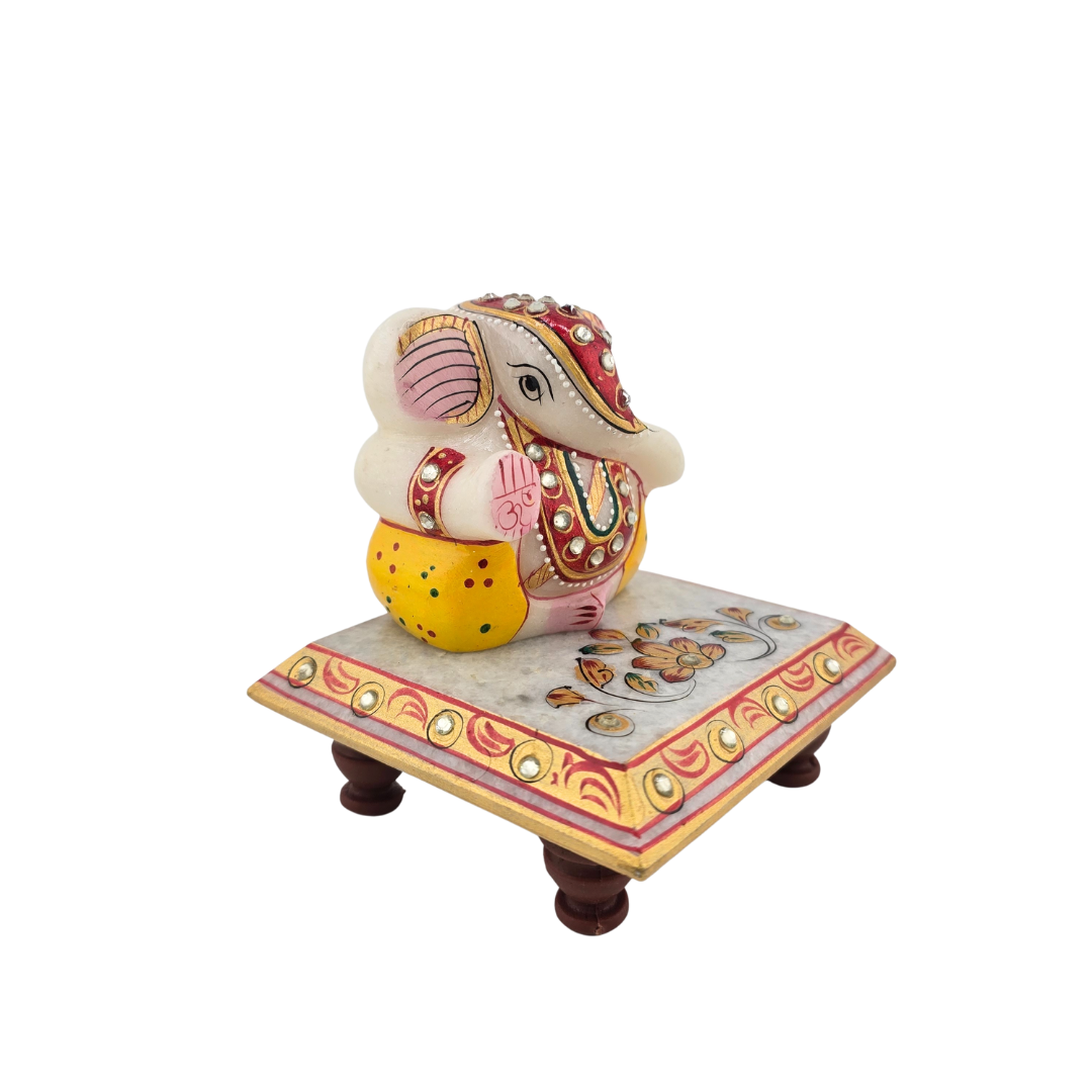 Lord Ganesh On Chowki Murti 3" - Matchless Gifts4