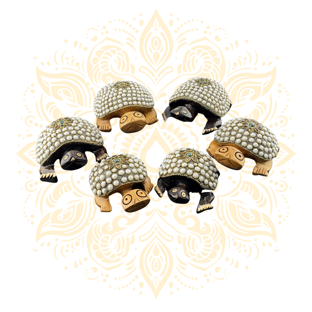 Wooden Moti Work Tortoise