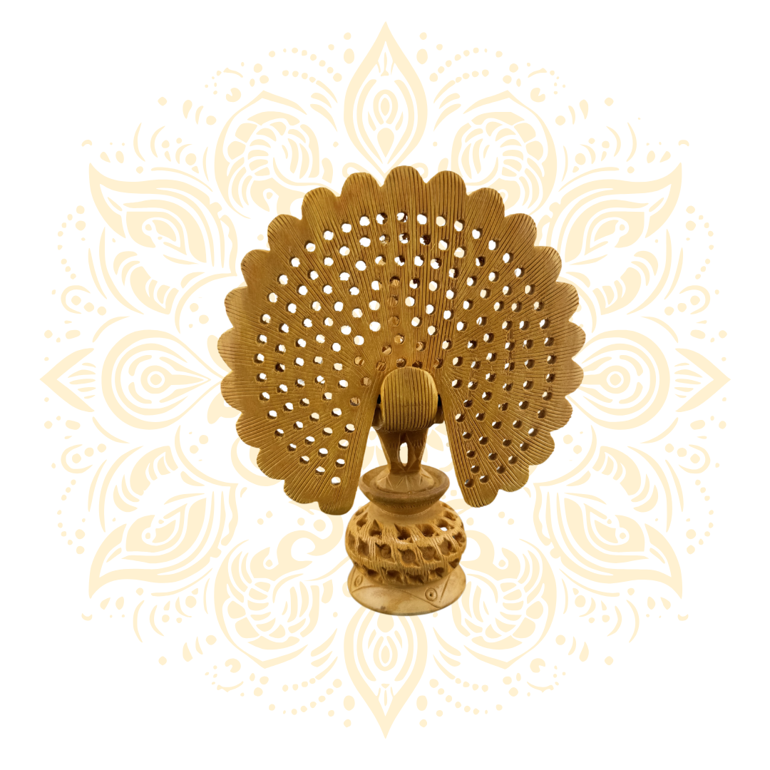 Wooden Jali Peacock