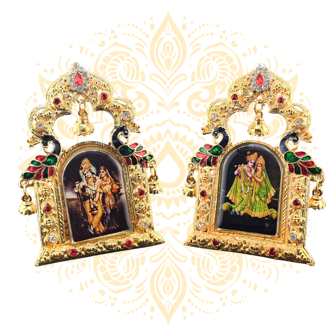 4 Inch Gold Mini Mandir Stand with Bells