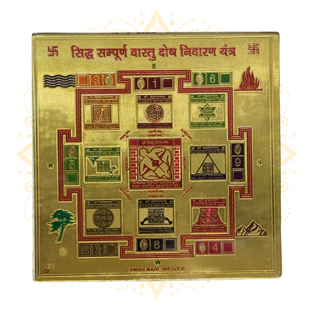 24K Gold Plated Sacred Yantra: Prosperity & Harmony - Matchless Gifts