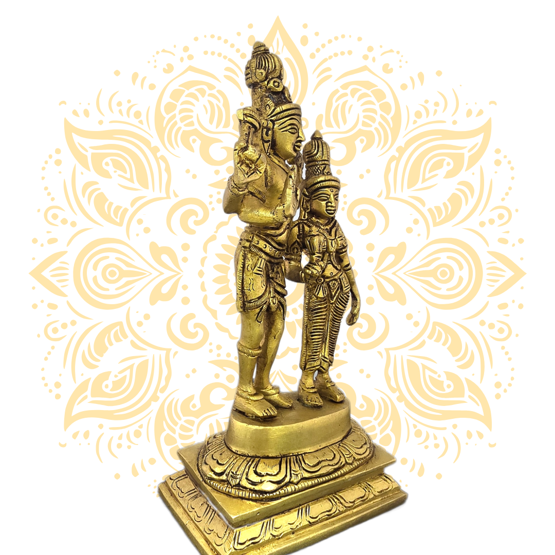 Brass Shiva Parvati 9"
